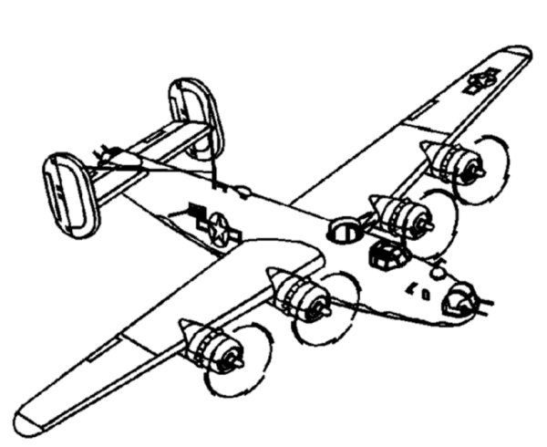 Consolidated B-24 Liberator coloring page